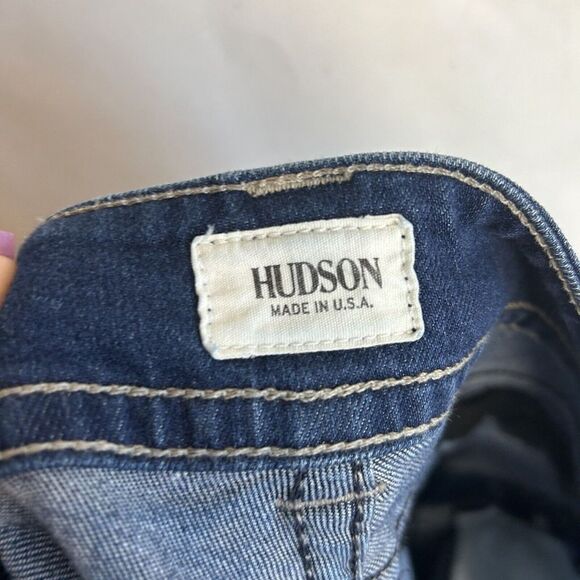 Hudson Signature Mid-Rise Boot Cut Jeans Size 30 Dark Wash Flap Pocket USA Woman - Picture 7 of 10